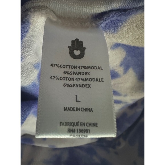 Spiritual Gangster Laguna Tie Dye Joggers Sweatpants Sz L Blue & White Stretchy - Picture 5 of 11